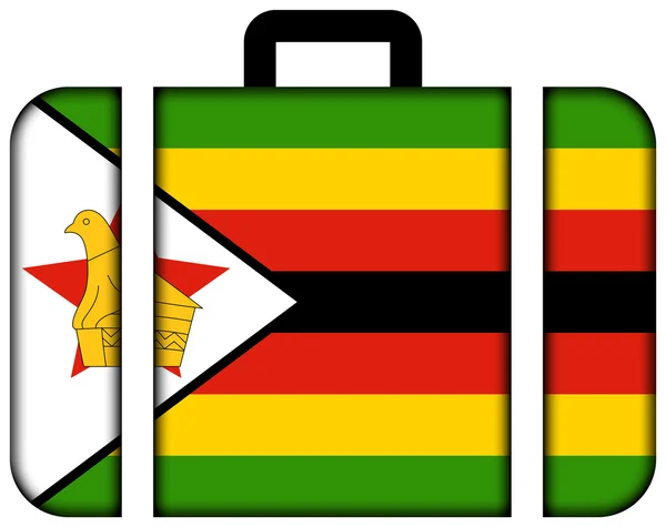 Walizka z flaga zimbabwe — Zdjęcie stockowe