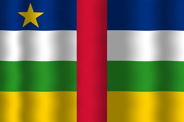 Wapperende vlag van de Centraal-Afrikaanse Republiek — Stockfoto