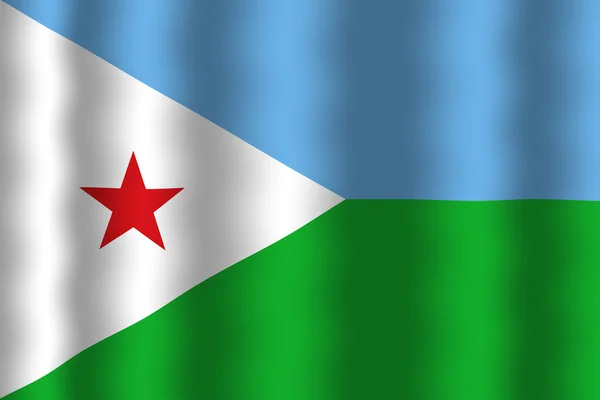 Wuivende vlag van Djibouti — Stockfoto