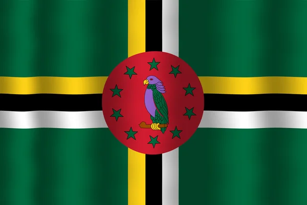 Waving Dominica Flag — Stock Photo, Image