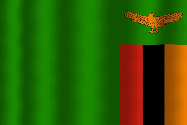 Ondeando bandera de Zambia — Foto de Stock