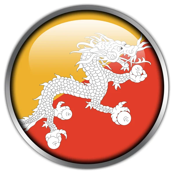 ブータンの旗の光沢のあるボタン — ストック写真