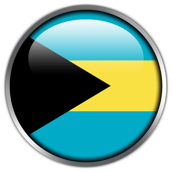 Bahamas Bandeira botão brilhante — Fotografia de Stock