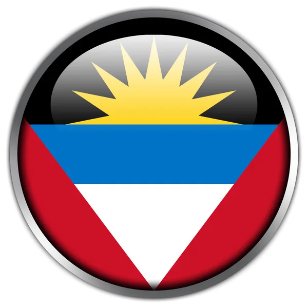 Antigua and Barbuda Flag glossy button — Stock Photo, Image