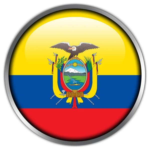 Ecuador Flag glossy button — Stock Photo, Image