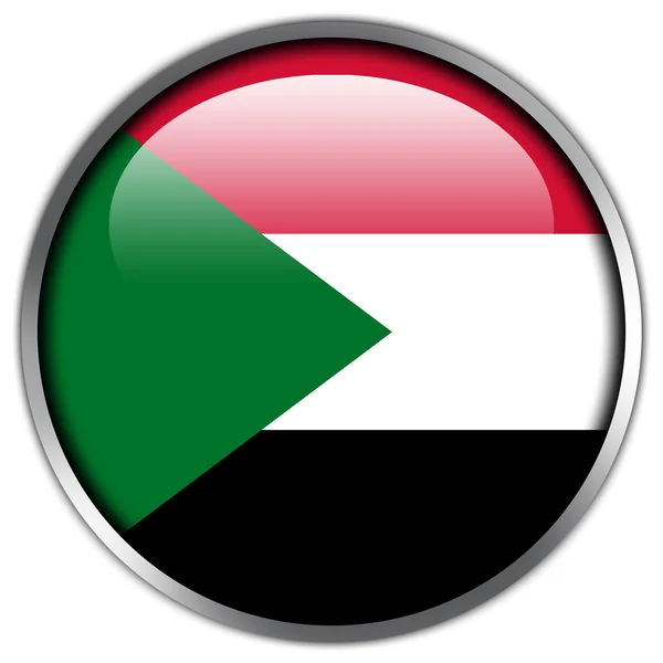 Sudan Flag glossy button — Stock Photo, Image