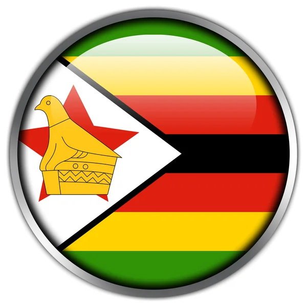 Zimbabwe vlag glanzende knop — Stockfoto