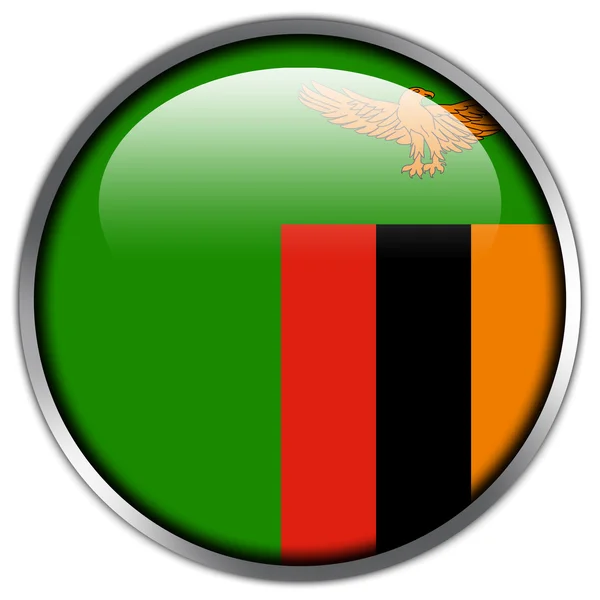 Zambia Bandera botón brillante — Foto de Stock