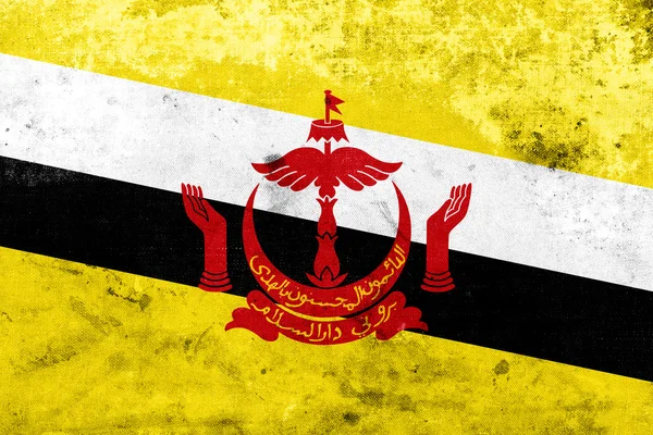 Гранж Бруней Флаг — стоковое фото