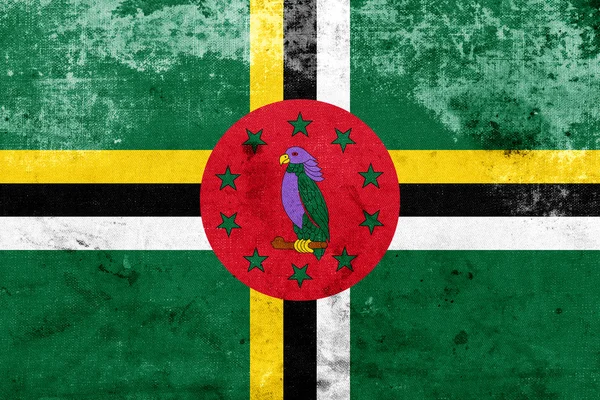 Grunge dominica vlag — Stockfoto