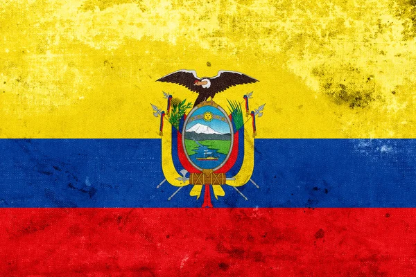 Grunge ecuador flagga — Stockfoto