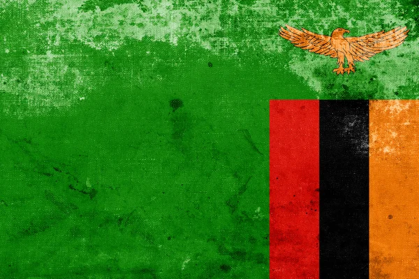 Grunge 赞比亚国旗 — 图库照片