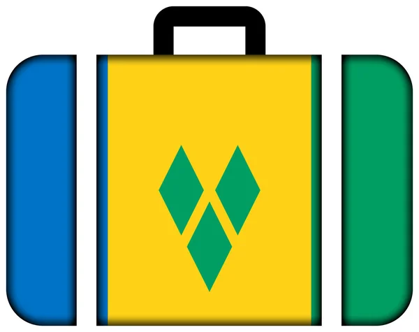 Walizka z banderą saint vincent i Grenadyny — Zdjęcie stockowe