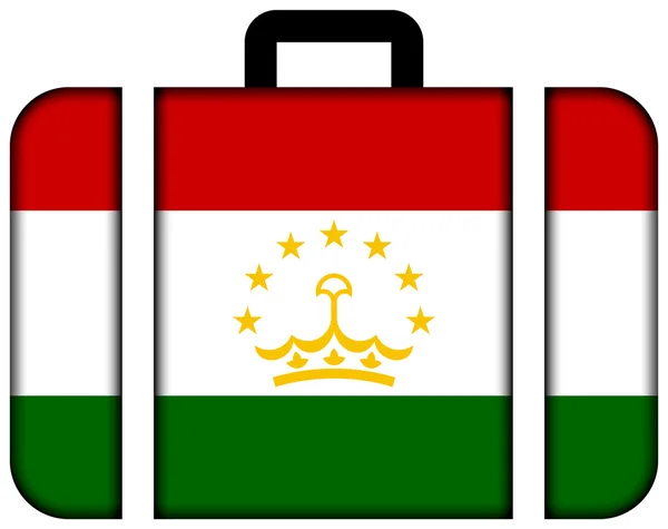 Maleta con Bandera de Tayikistán — Foto de Stock