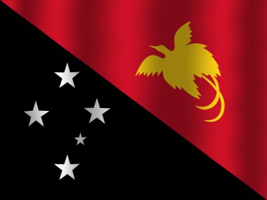 Papua Yeni Gine bayrağı sallayarak