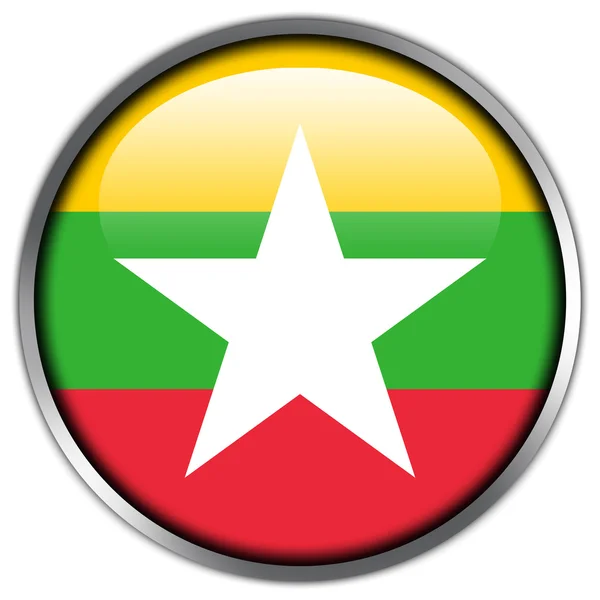 Burma Flag glossy button — 图库照片