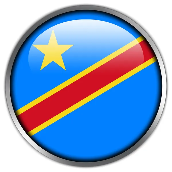 Democratic Republic of the Congo Flag glossy button — Stock Photo, Image