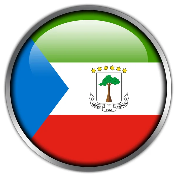 Блестящая кнопка флага Экваториальной Гвинеи — стоковое фото