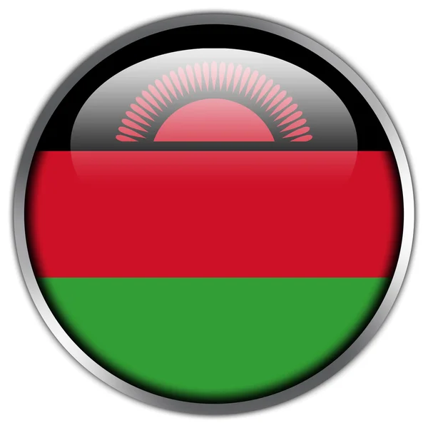 Bandeira do Malawi botão brilhante — Fotografia de Stock