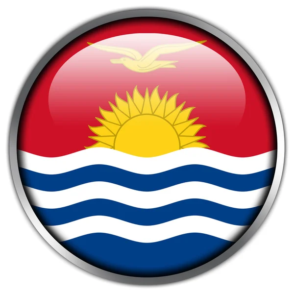 Kiribati Flagge glänzender Knopf — Stockfoto