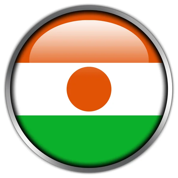 Hochglanz-Knopf der Nigerflagge — Stockfoto