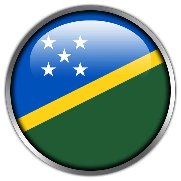 Solomon Islands Flagge glänzend Knopf — Stockfoto