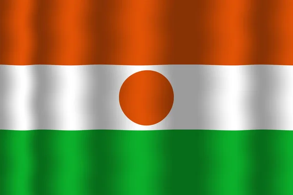 Размахивая флагом Нигера — стоковое фото