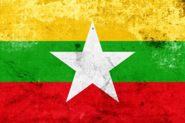 Grunge Myanmar bayrağı