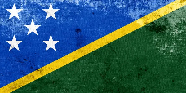 Grunge 索罗门群岛旗帜 — 图库照片