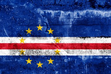 Cape verde bayrak grunge duvara boyalı