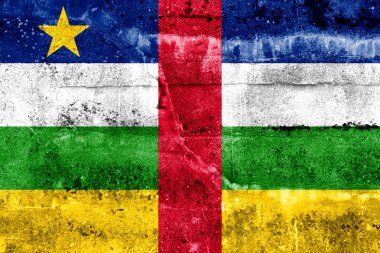 Grunge duvara boyalı Orta Afrika Cumhuriyeti bayrağı