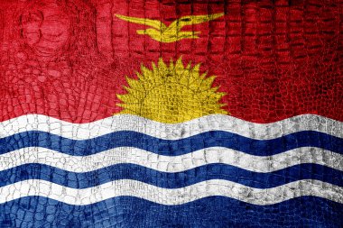 Kiribati bayrak lüks timsah doku üzerinde boyalı