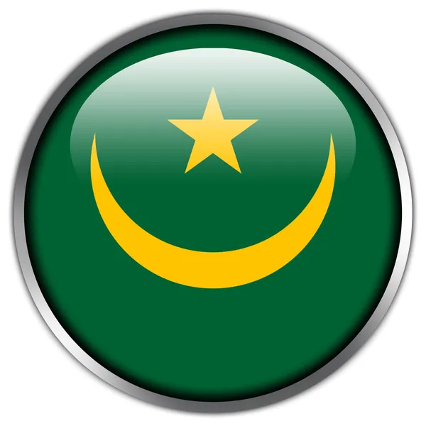 Mauretanien Flagge glänzend Knopf — Stockfoto