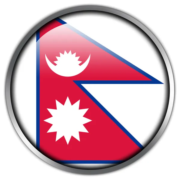 Nepal Bandeira botão brilhante — Fotografia de Stock