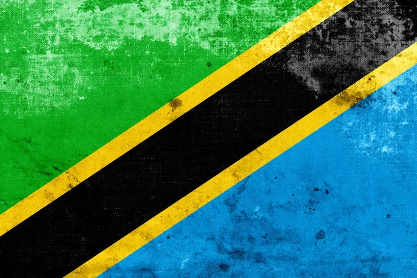 Grunge Bandeira da Tanzânia — Fotografia de Stock