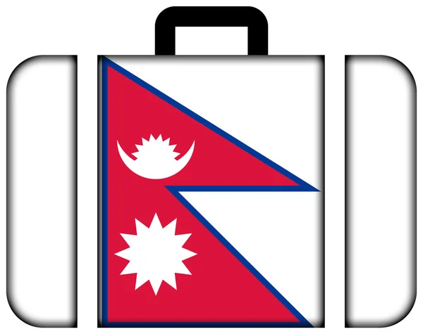 Walizka z flaga Nepalu — Zdjęcie stockowe