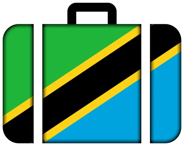 Koffer mit tansanischer Flagge — Stockfoto