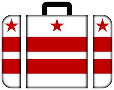 washington dc bayrağı ile bavul