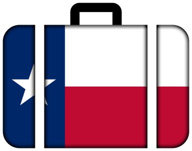 texas Devlet bayrağı ile bavul
