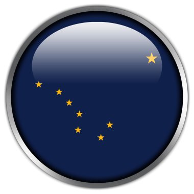 Alaska Devlet bayrağı parlak düğme