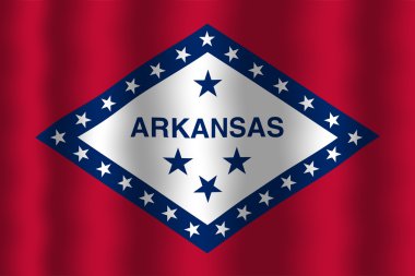 Arkansas Eyalet bayrağı sallayarak