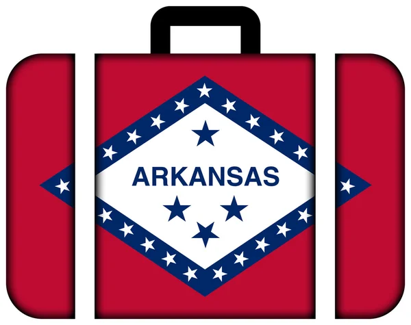 Valigia con bandiera dello Stato dell'Arkansas — Foto Stock