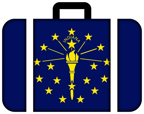 Suitcase with Indiana State Flag — Stock Photo, Image