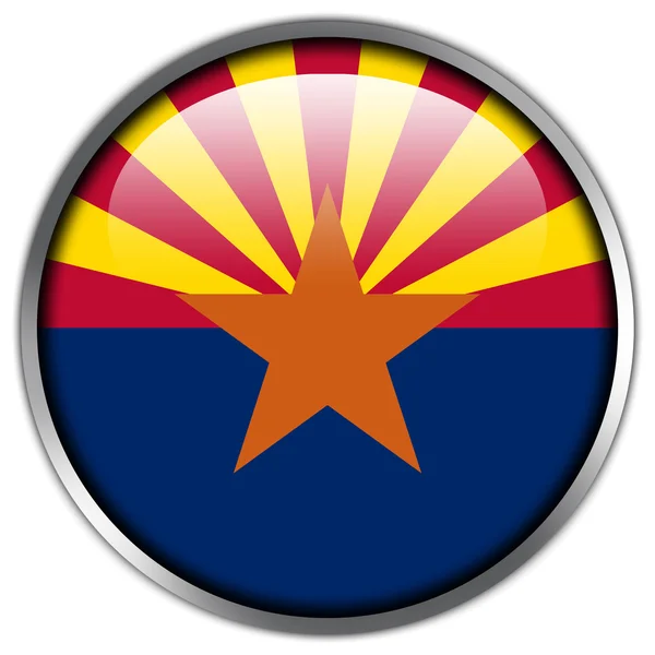 Блестящая кнопка флага штата Аризона — стоковое фото