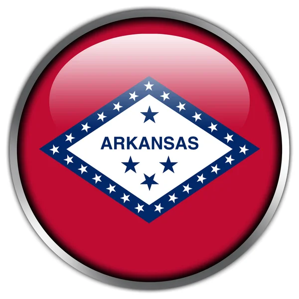 Arkansas Państwa błyszczący flaga — Zdjęcie stockowe