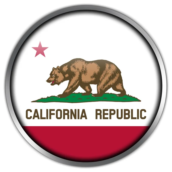 कैलिफोर्निया राज्य ध्वज चमकदार बटन — स्टॉक फ़ोटो, इमेज