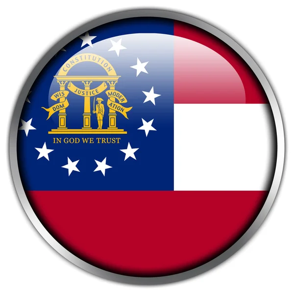 Georgia State Flag glossy button — Stock Photo, Image