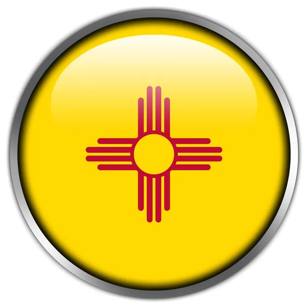 New Mexico State Flag glossy button — Stock Photo, Image