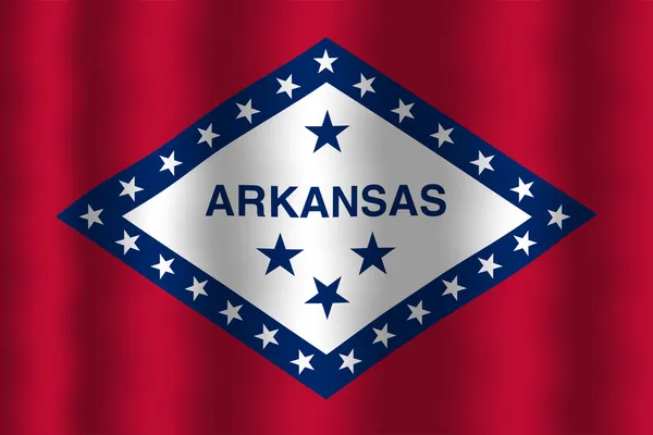 Arkansas Eyalet bayrağı sallayarak — Stok fotoğraf