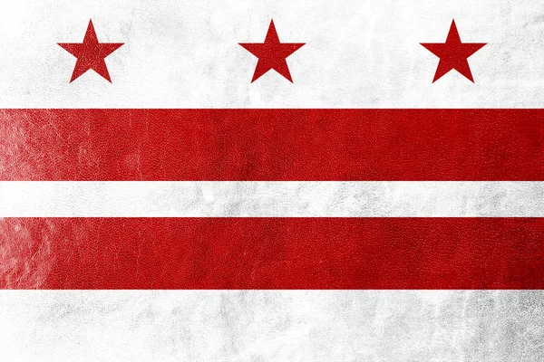 Washington DC Flagge auf Lederstruktur gemalt — Stockfoto